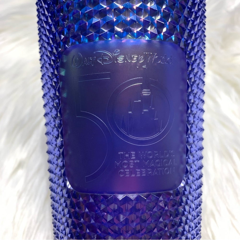 Starbucks Walt Disney World 50th anniversary tumblr iridescent blue/purple NWT - Picture 4 of 15